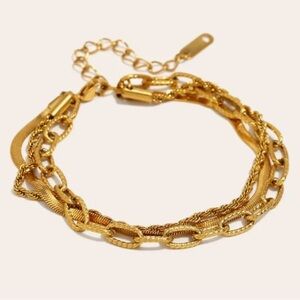 Gold Multi Layered Bracelet (9709)